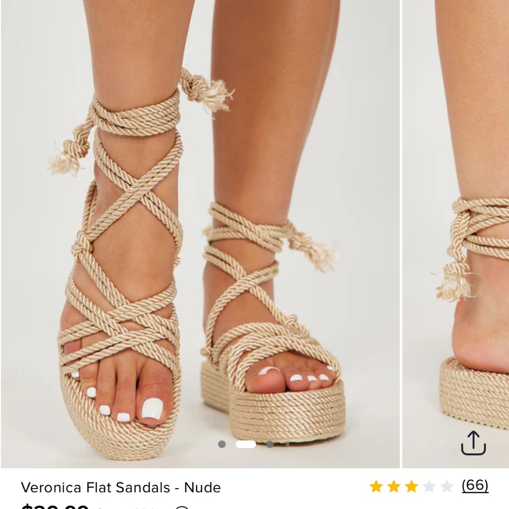Fashion Nova Nude Rope Sandals